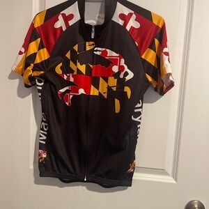 Cycling Jersey with Maryland Flag Design women’s Sz S Full zip